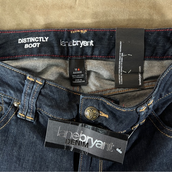 Distinctly Bootcut Jeans Women's 14 Avg. LANE BRYANT Blue Denim Dark Wash *READ* - Picture 6 of 16